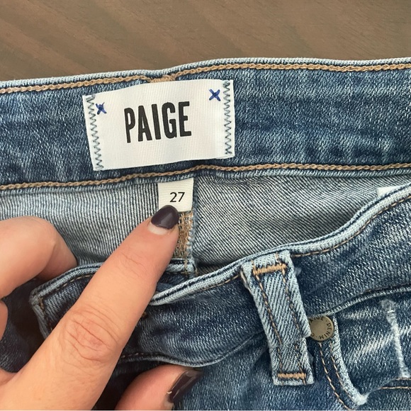 Paige Verdugo Ankle Jeans Size 27 frayed hem Slim fit Mid Rise - Picture 3 of 6